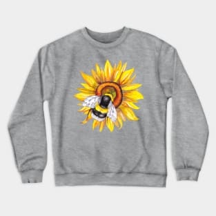 Sunflower and Bumble Bee Crewneck Sweatshirt